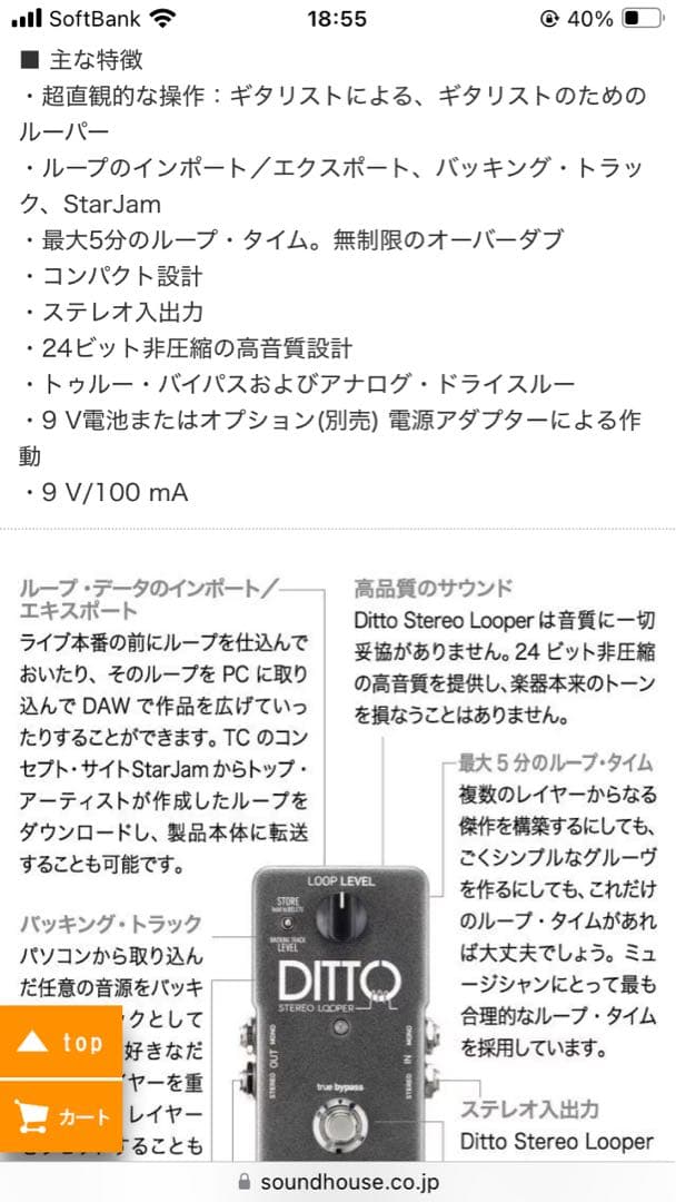 tc electronic Ditto Stereo Looper 超美品