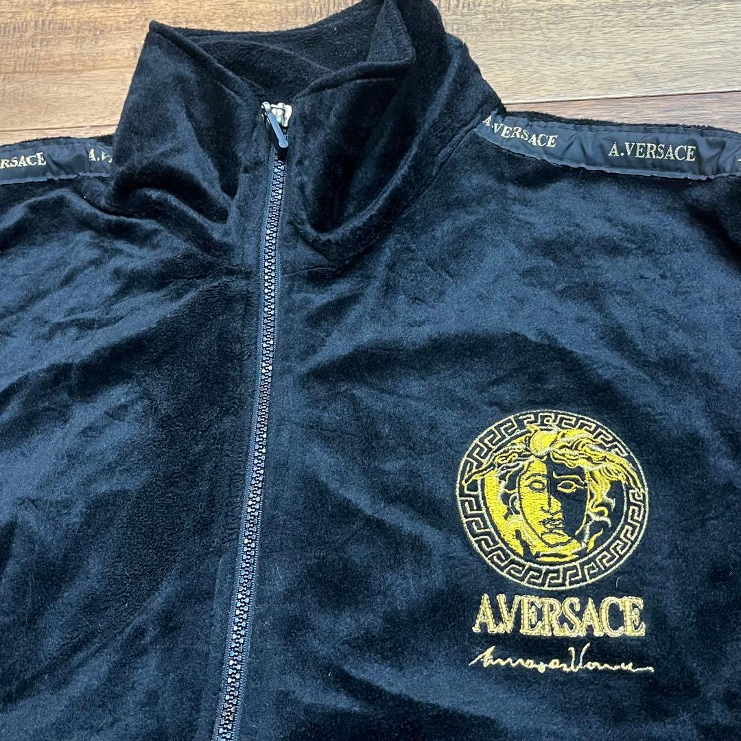 美品！A.VERSACE ベロアジャケット　　ブラック　サイズフリー　オラオラ系