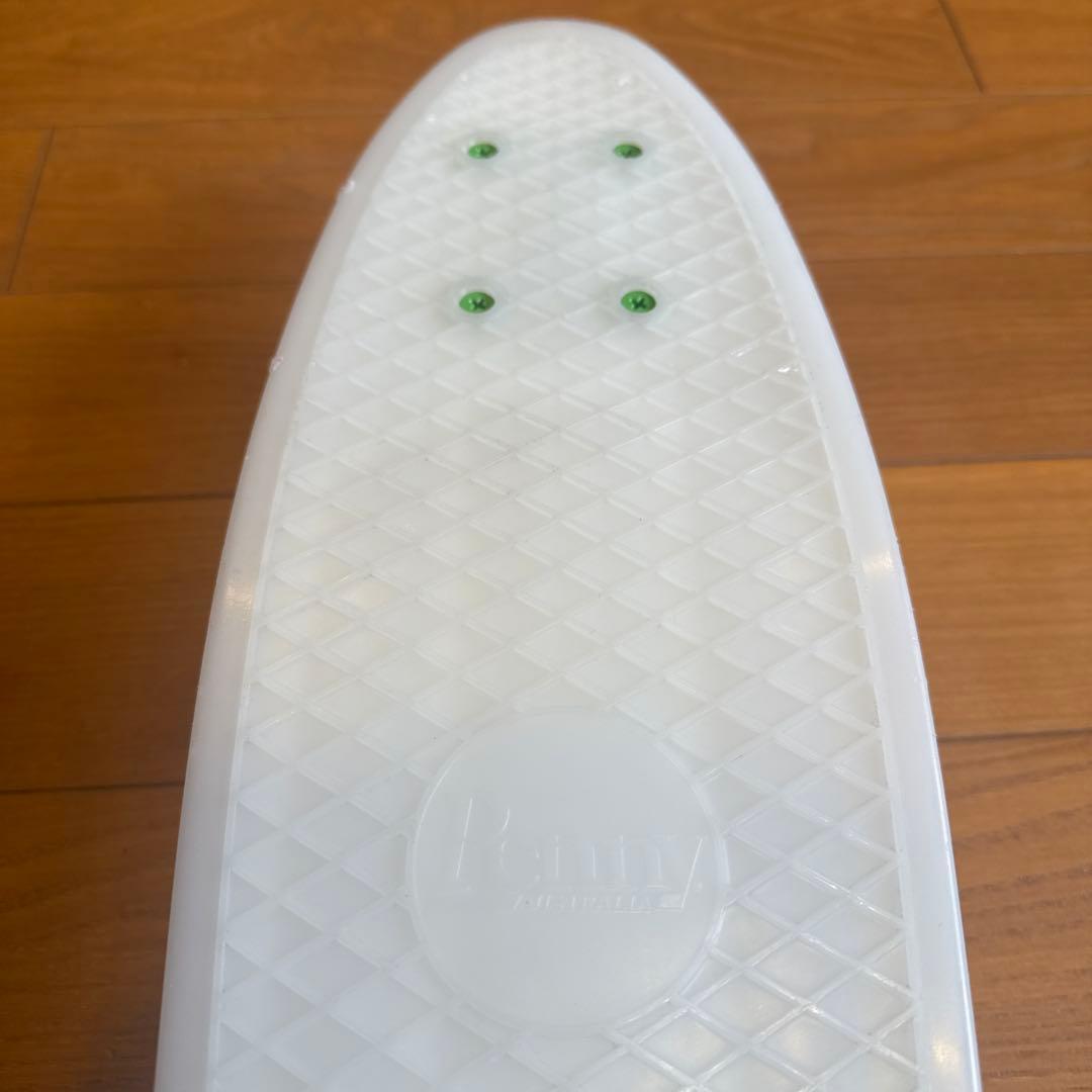 蓄光 penny スケートボード ミニクルーザーホワイト 蛍光イエロー22インチ