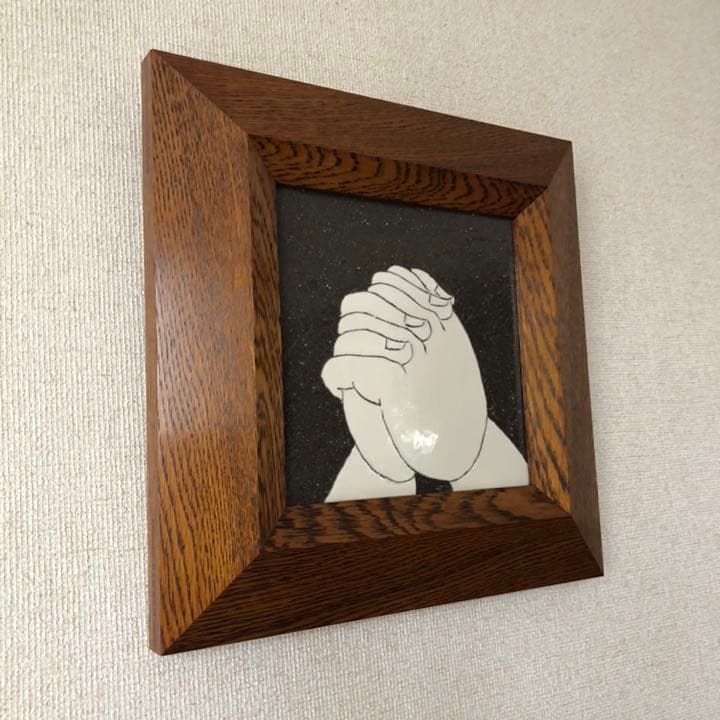 ショップ 岩井窯 山本教行さんの陶板 祈り（箱付き） 岩井窯 山本教行