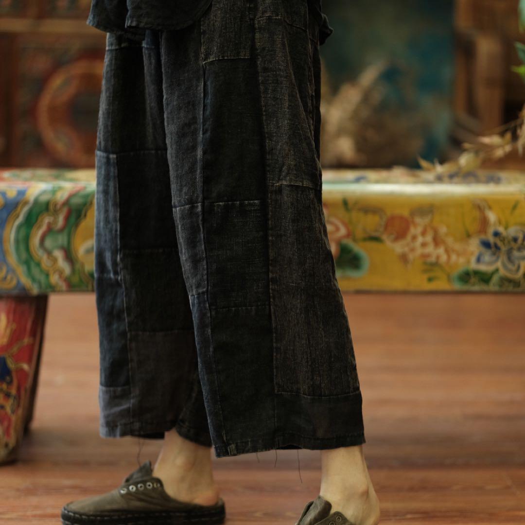 バイキンマン☆*°さん　専用アンティーク調パッチワークゆったりパンツ