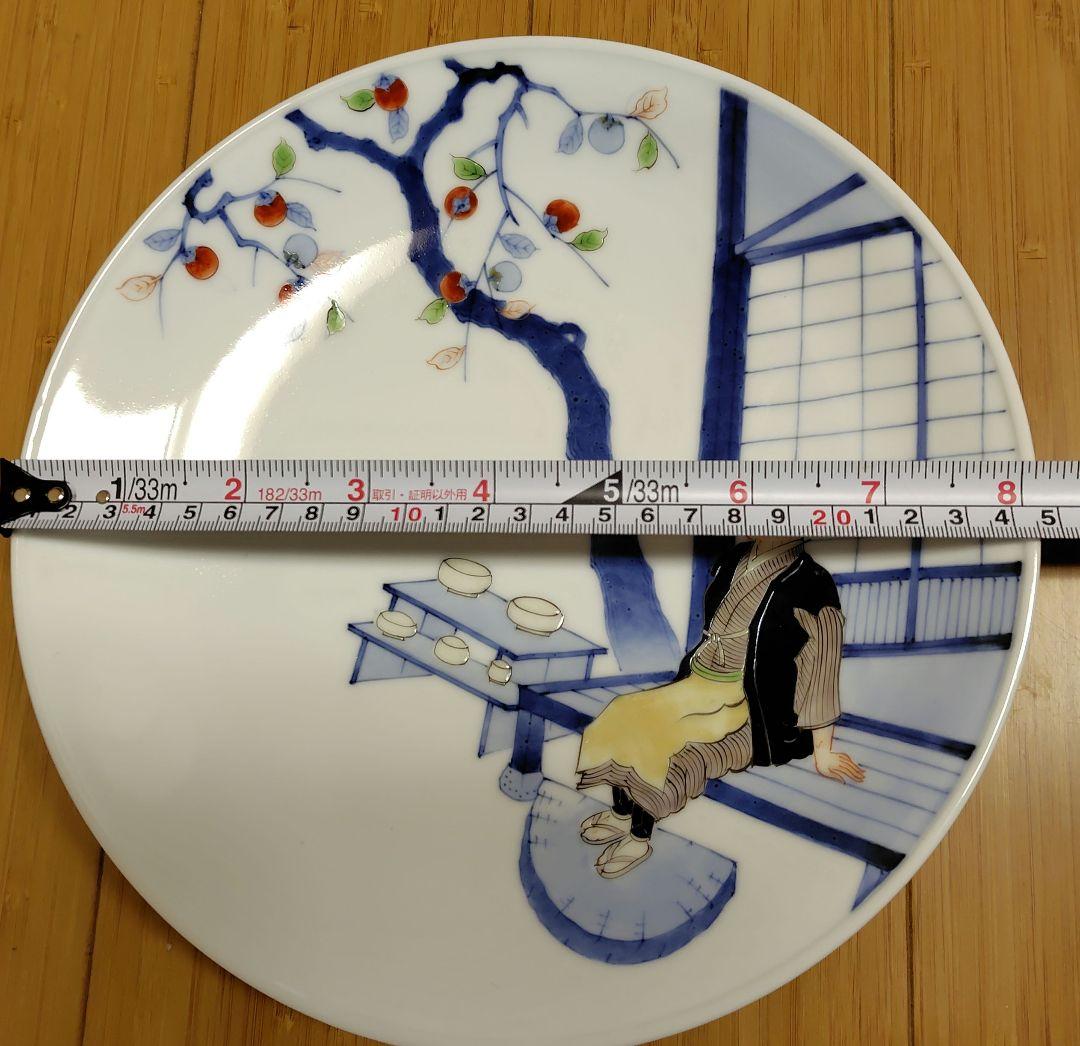 十二代 酒井田柿右衛門 希少作 染錦 初代図額皿
