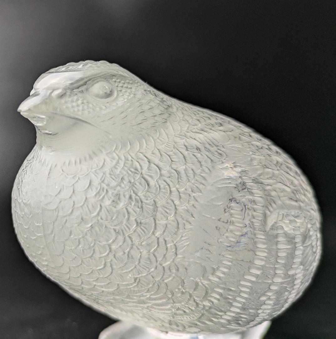 リアルな羽毛☆ラリック フィギュリン うずら 鶉 16㎝ 重量1.1