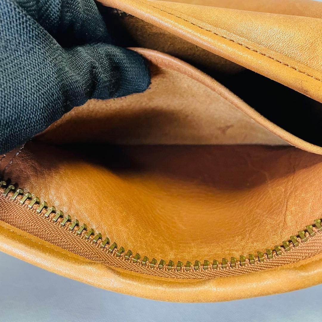 OLD COACH ショルダーバック バケットタイプ　茶　レザー