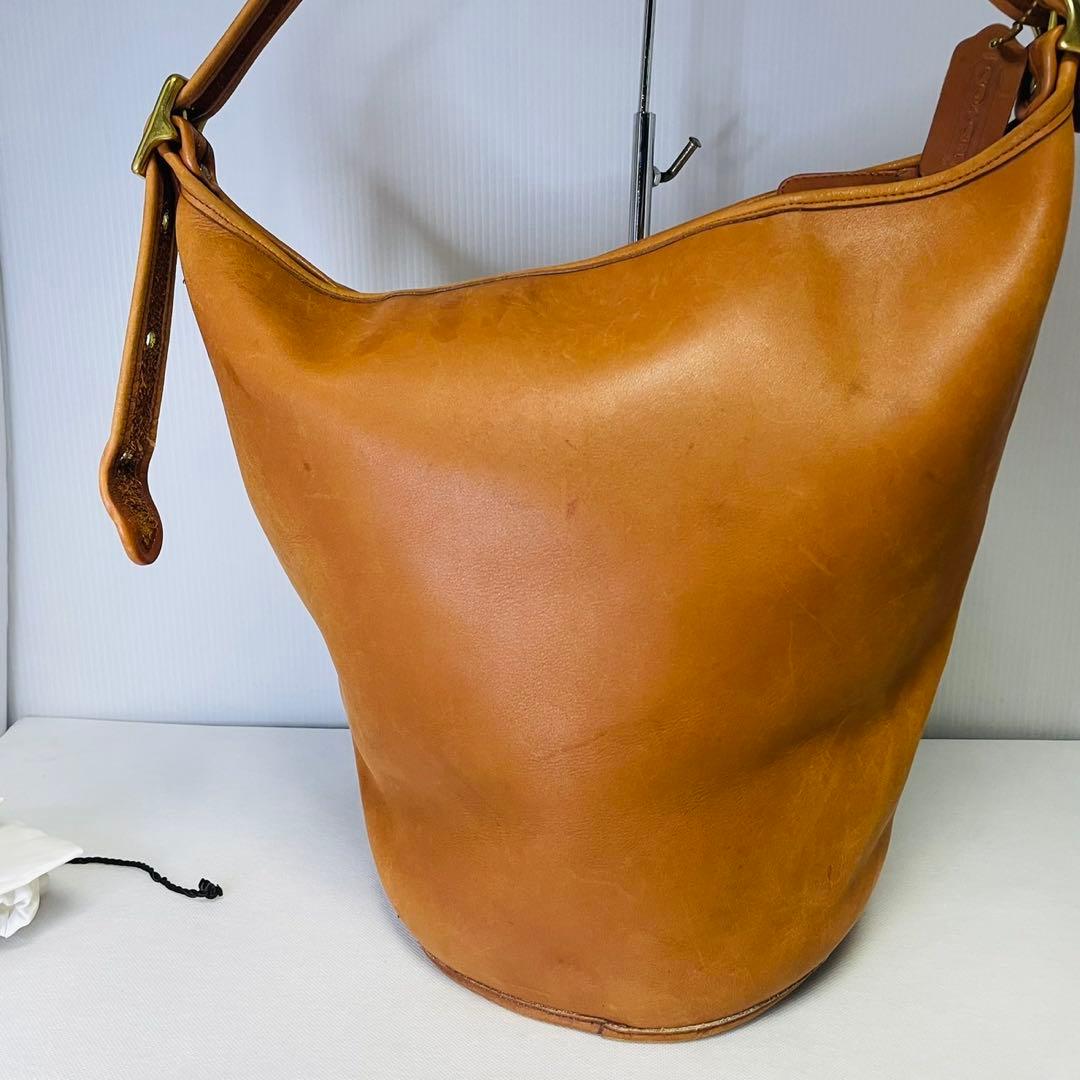 OLD COACH ショルダーバック バケットタイプ　茶　レザー