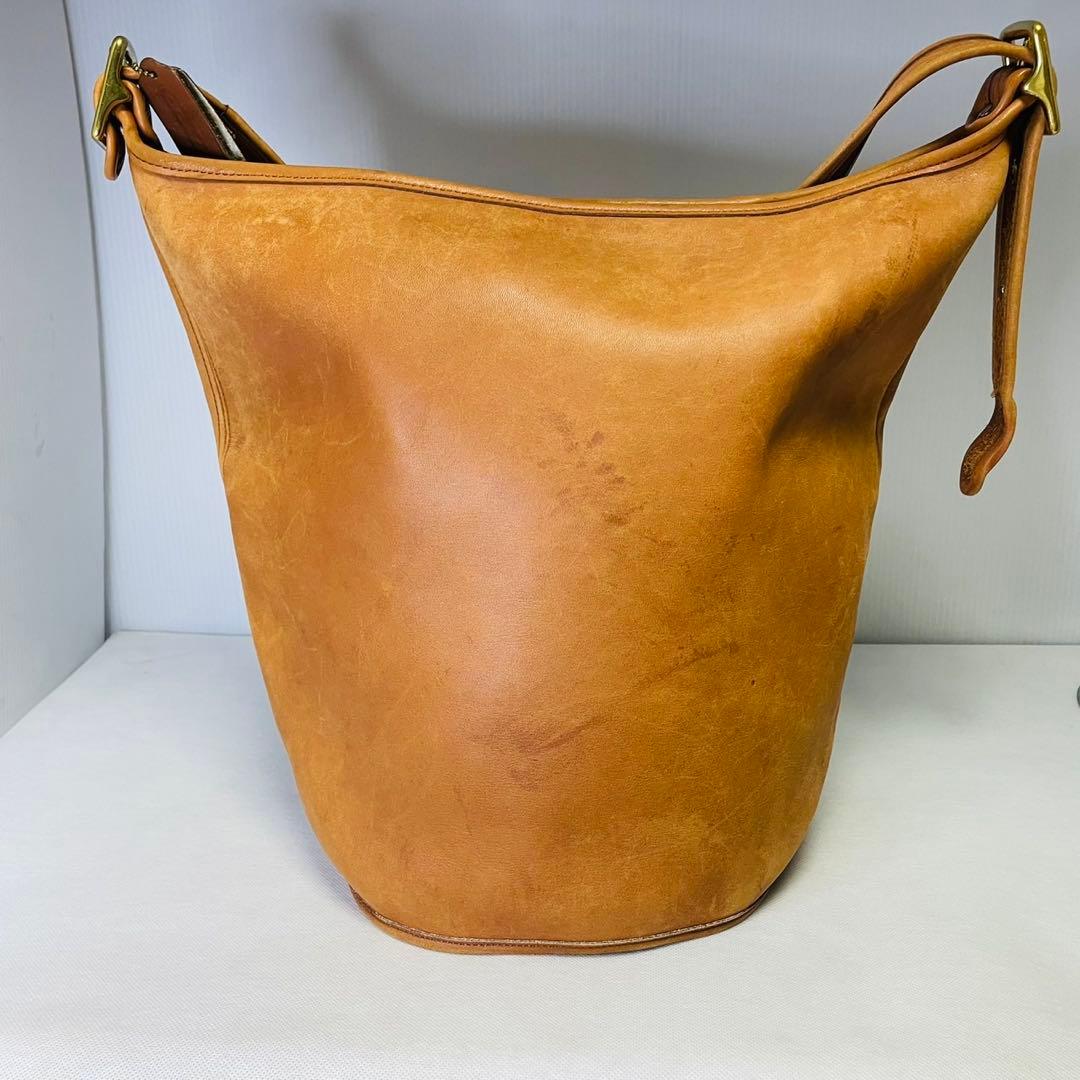 OLD COACH ショルダーバック バケットタイプ　茶　レザー