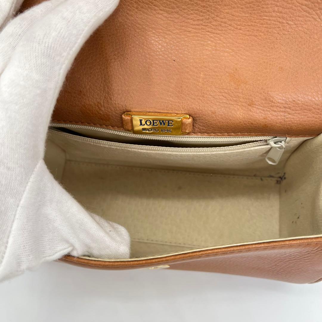 【希少品】LOEWE ショルダーバッグ 斜めがけ アナグラム シャイニングクロコ