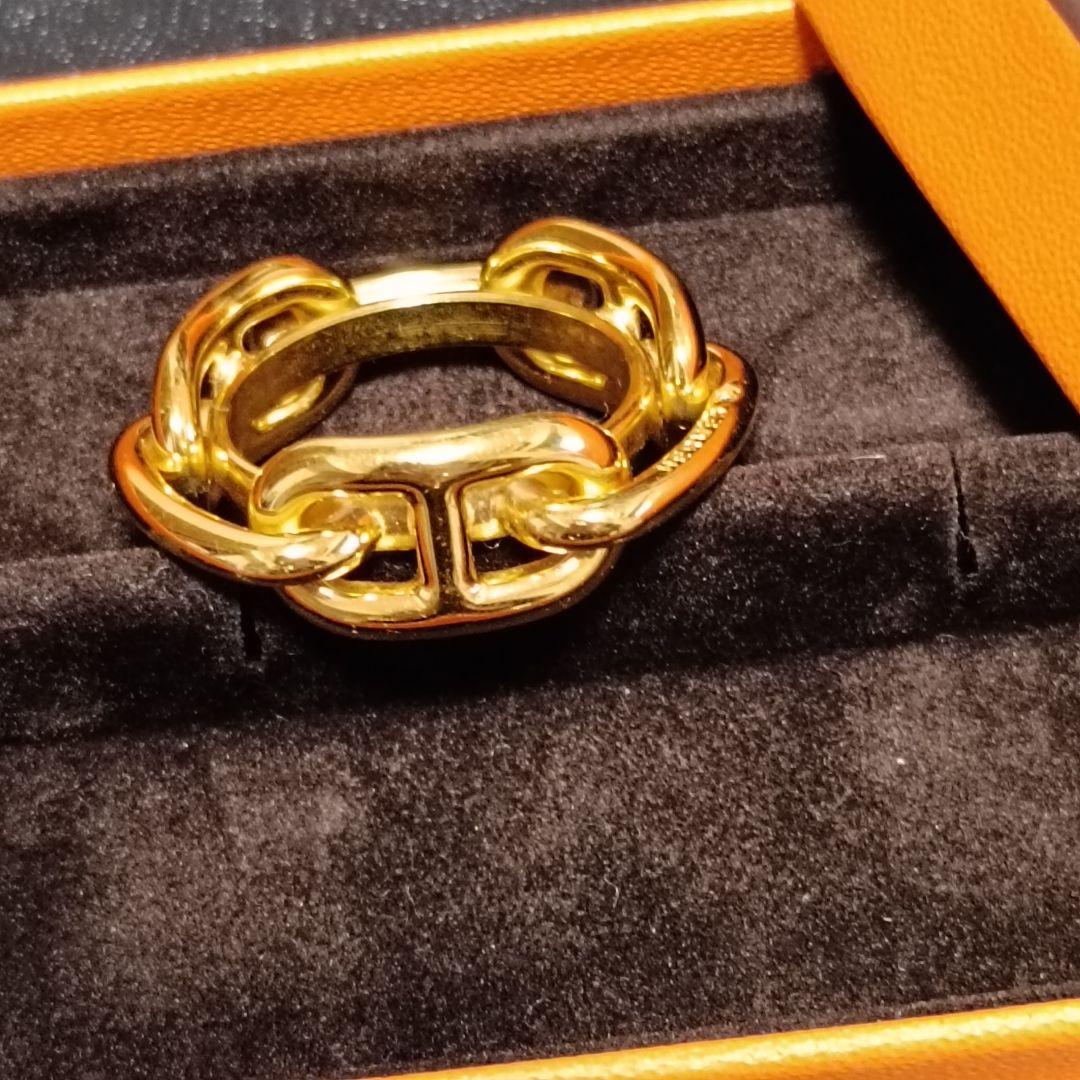 美品　エルメス　 スカーフリング　シェーヌダンクル　付属品なし