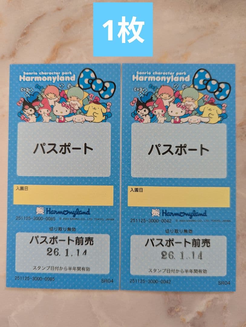 サンリオ ハーモニーランド パスポート チケット パスポート 前売券 4