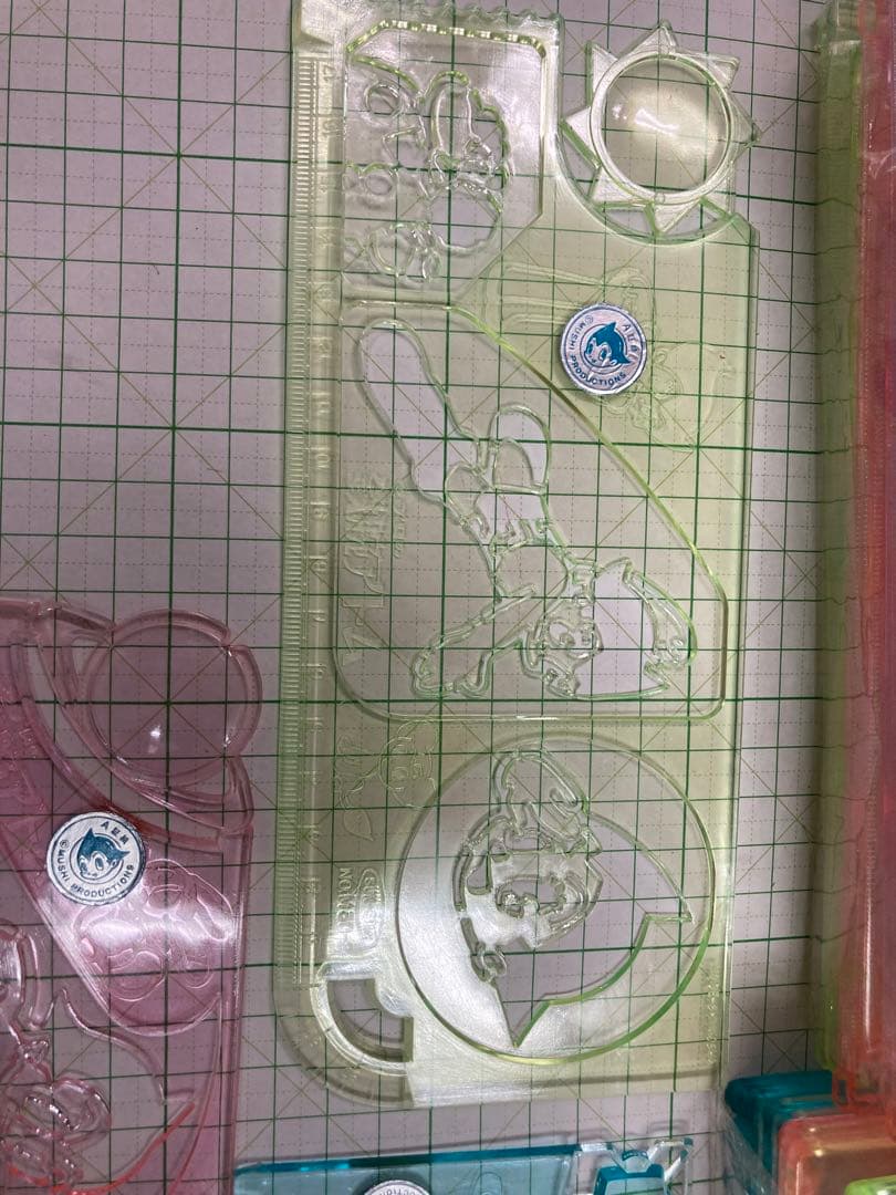 1960年代サンスター文具の虫プロ鉄腕アトム型抜き定規40枚入り珍品セット！珍品