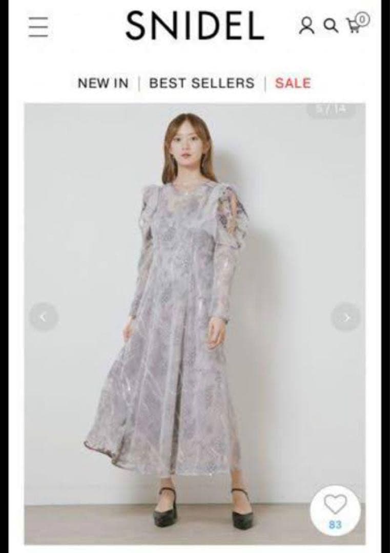 snidel シャイニーエンブロイダリーワンピース - メルカリ