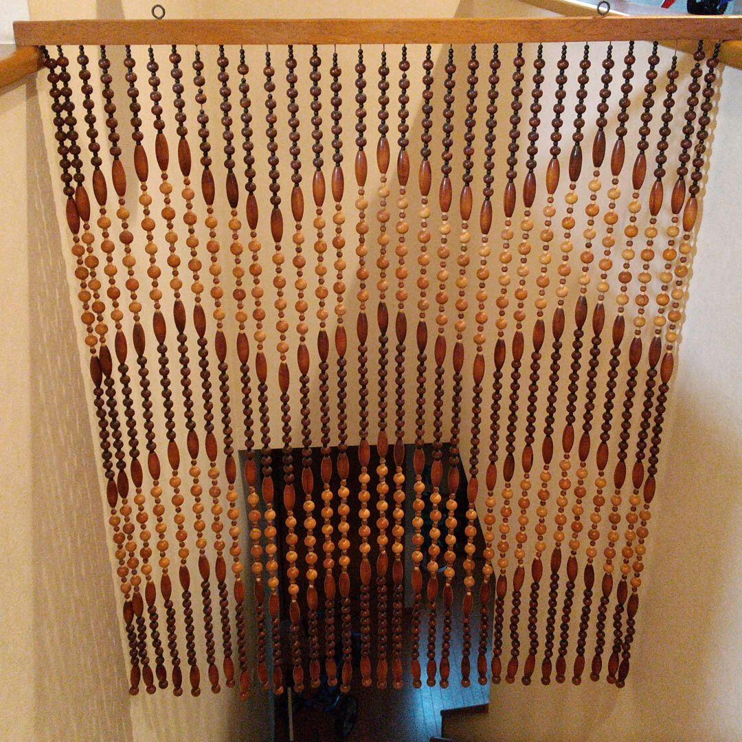 レトロ玉のれん 昭和レトロポップ 木玉暖簾 玉暖簾 アンティーク 昭和