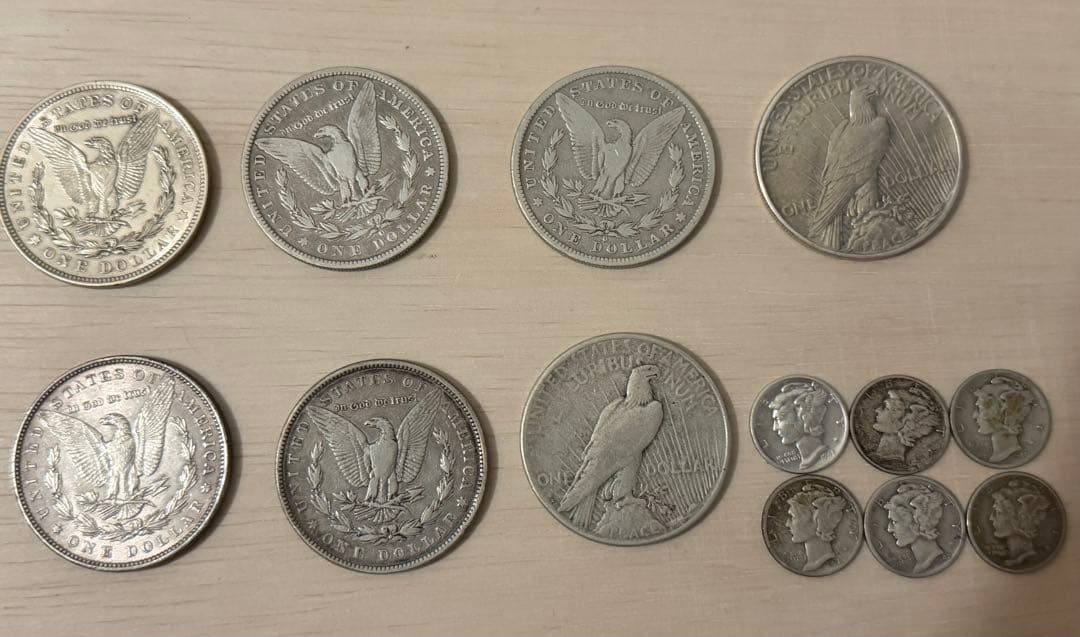 アメリカ 銀貨 おまとめ モルガン ピース マーキュリー 1ドル銀貨 10セント