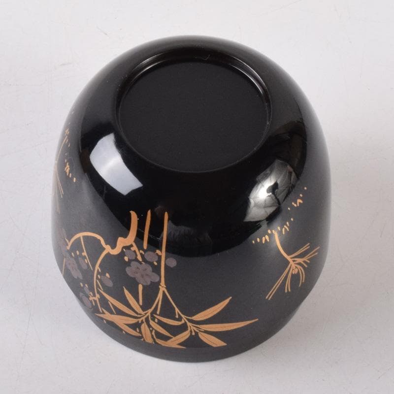 茶道具　加賀蒔絵師　中村湖舟作　松竹梅蒔絵　中棗　共箱　V　7214