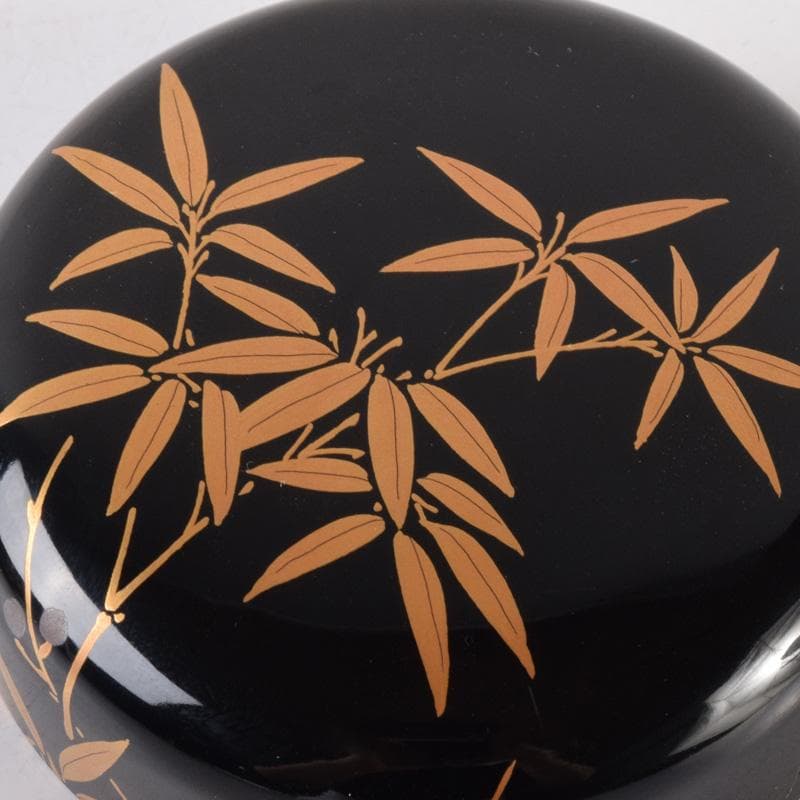 茶道具 加賀蒔絵師 中村湖舟作 松竹梅蒔絵 中棗 共箱 V 7214