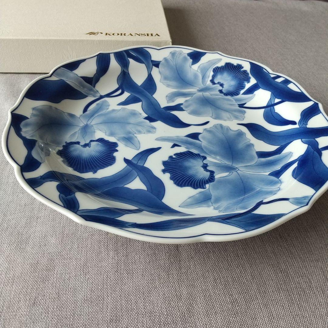 1764 香蘭社 染 カトレア 大皿30cm 未使用
