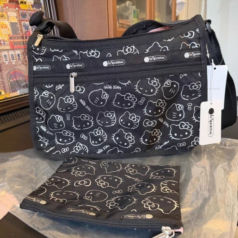 レスポートサック ハローキティ ブラック ショルダーバッグ ポーチ 50周年