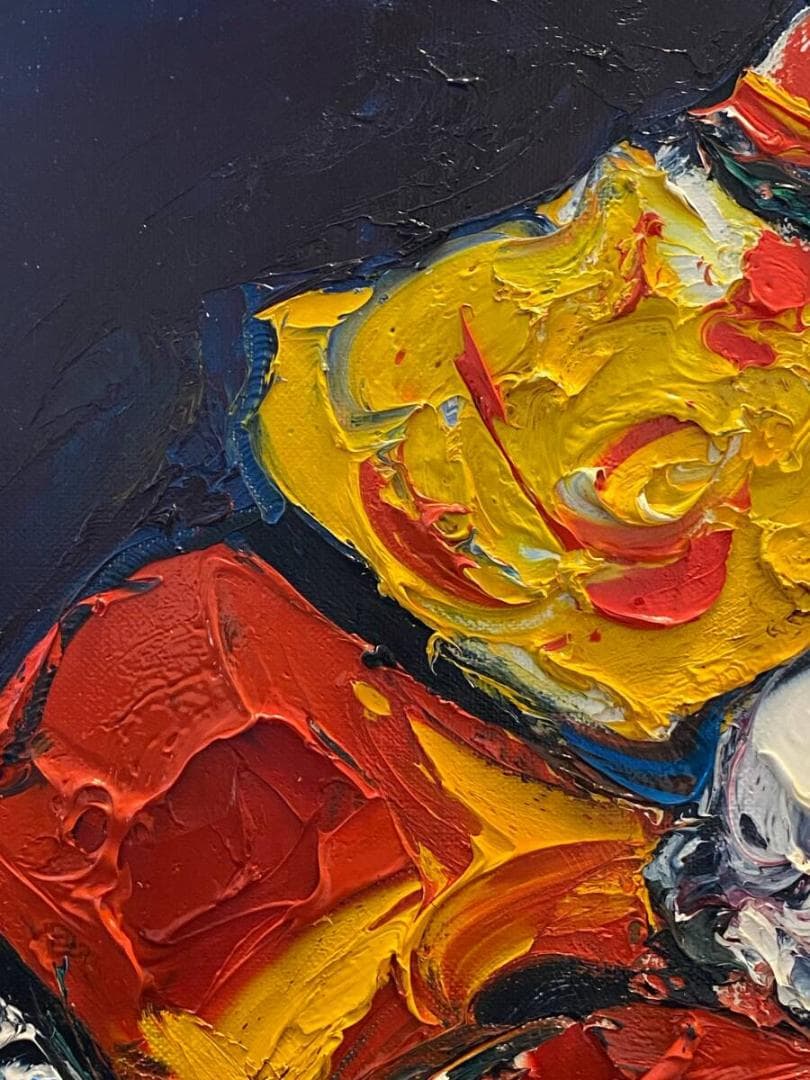 真作」宮田為義 薔薇の絵 靜物画 絵画 油彩画 額装 F15号 - メルカリ