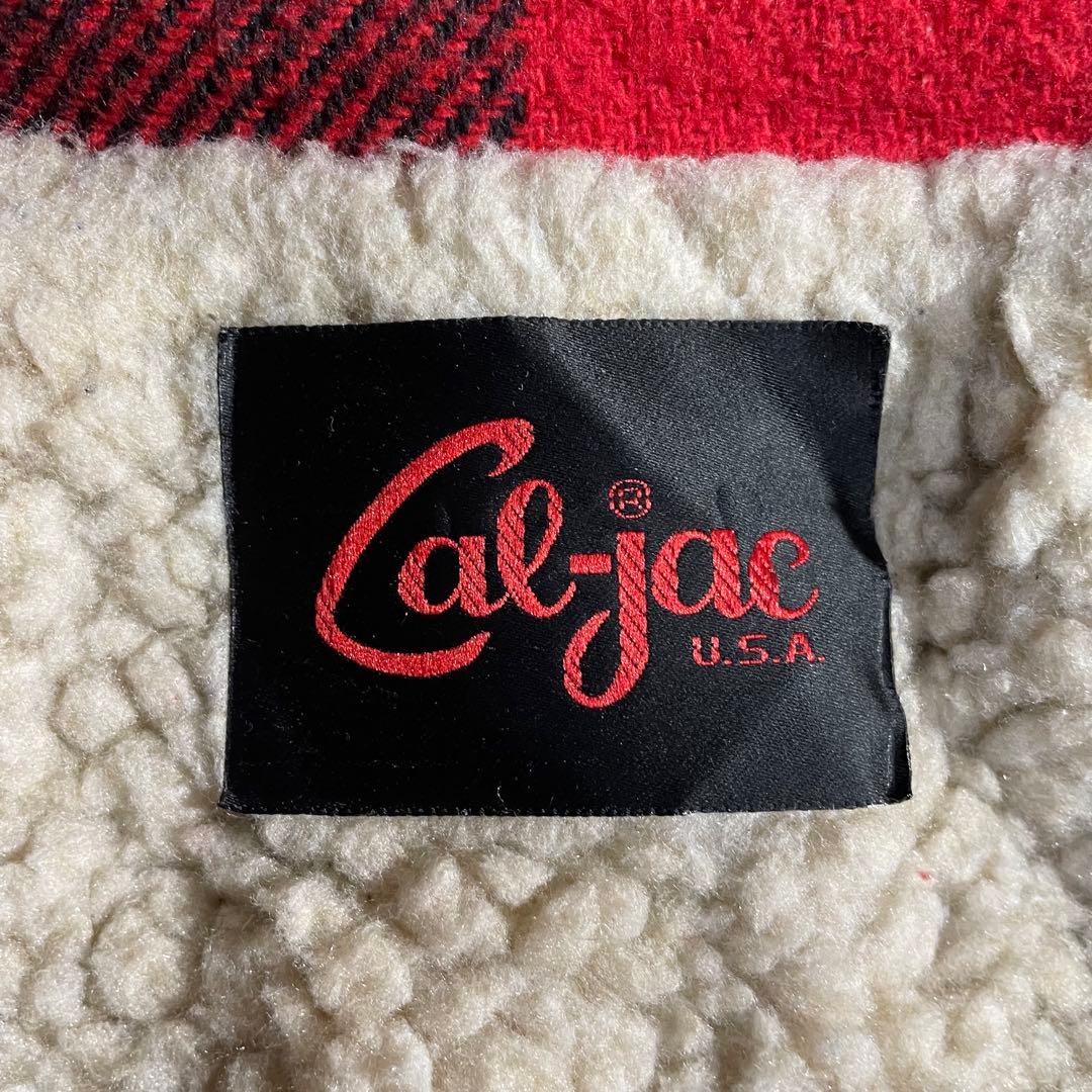 Cal-jac U.S.A. バッファローチェック 裏ボアジャケット赤黒Lサイズ