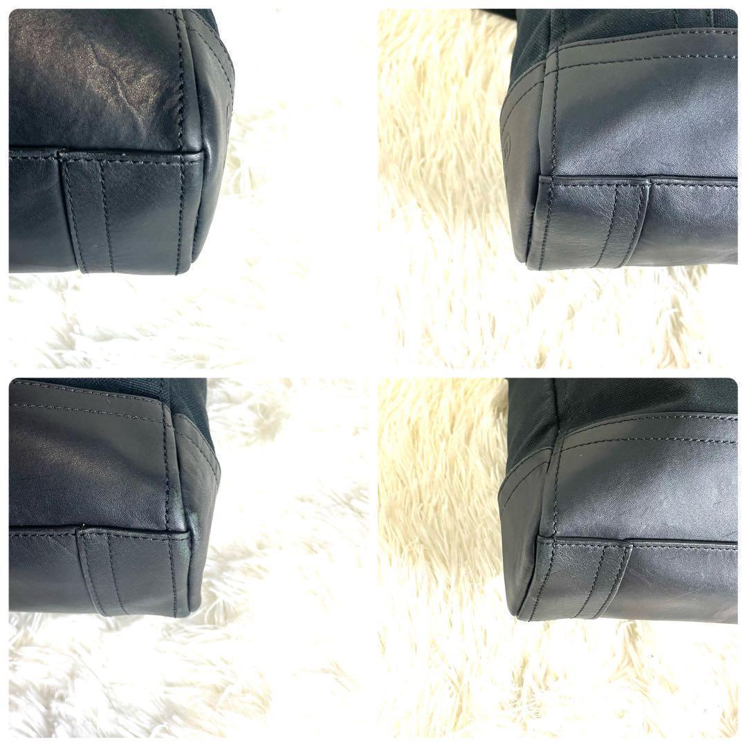 【極美品】コーチ ショルダーバッグ メッセンジャーバッグ レザー キャンバス 黒