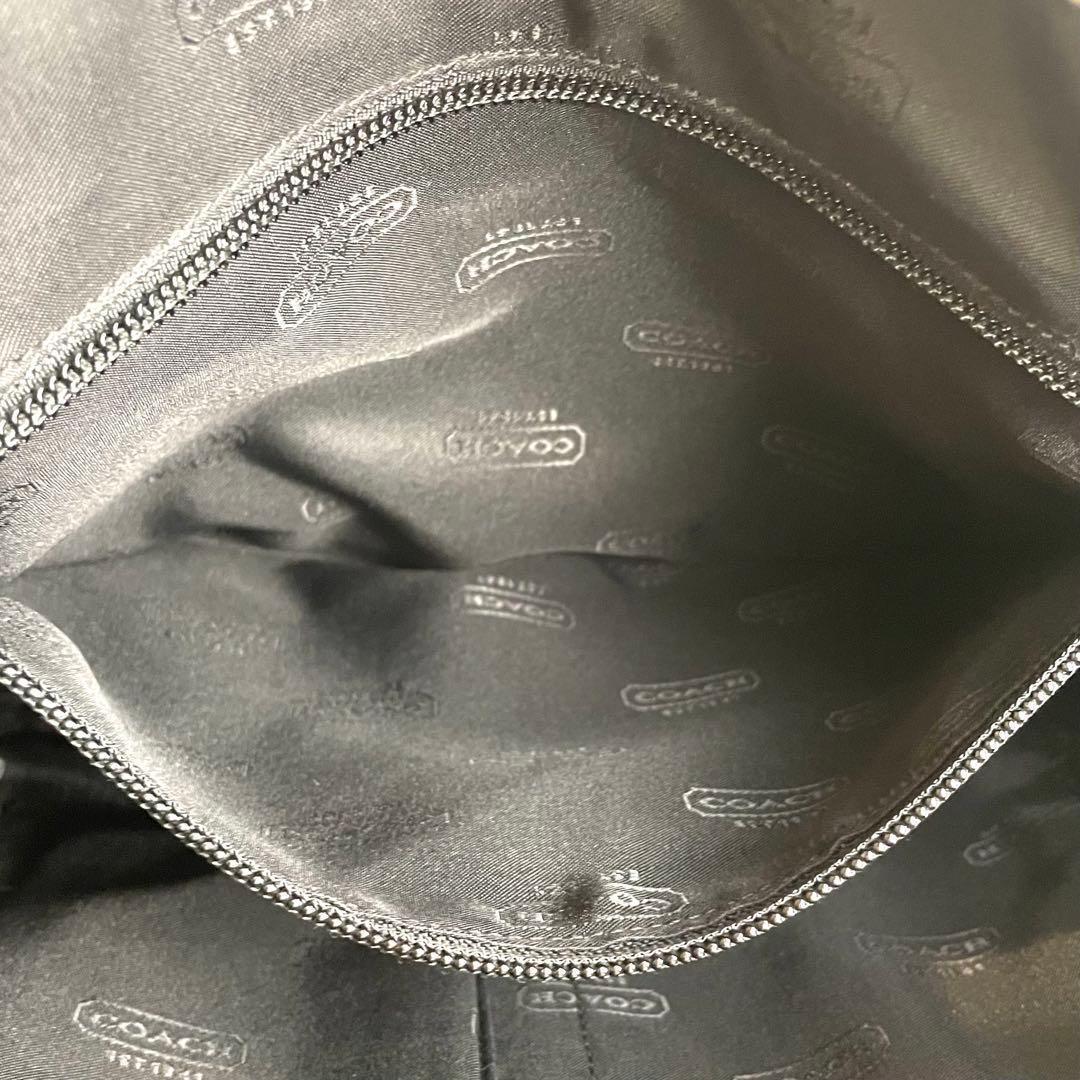 【極美品】コーチ ショルダーバッグ メッセンジャーバッグ レザー キャンバス 黒