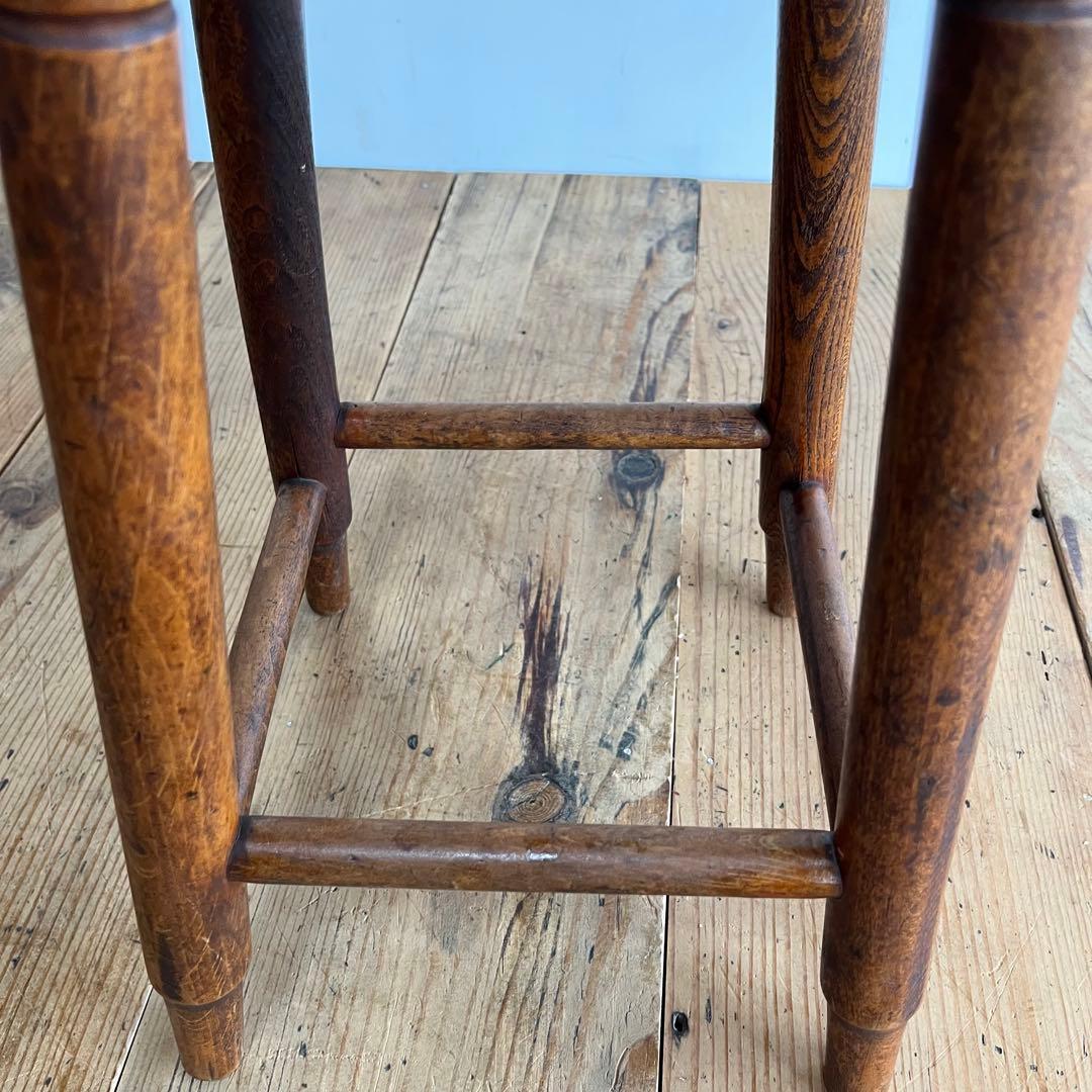 アンティーク スツール 椅子 無垢材 シャビー z858