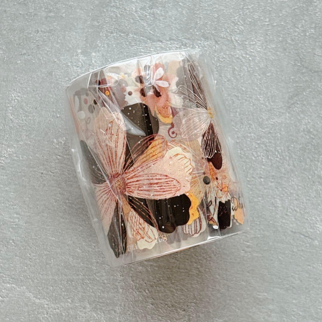 霖蓝汐原创手账《落彩花间》海外マスキングテープ　マステ 【2650】