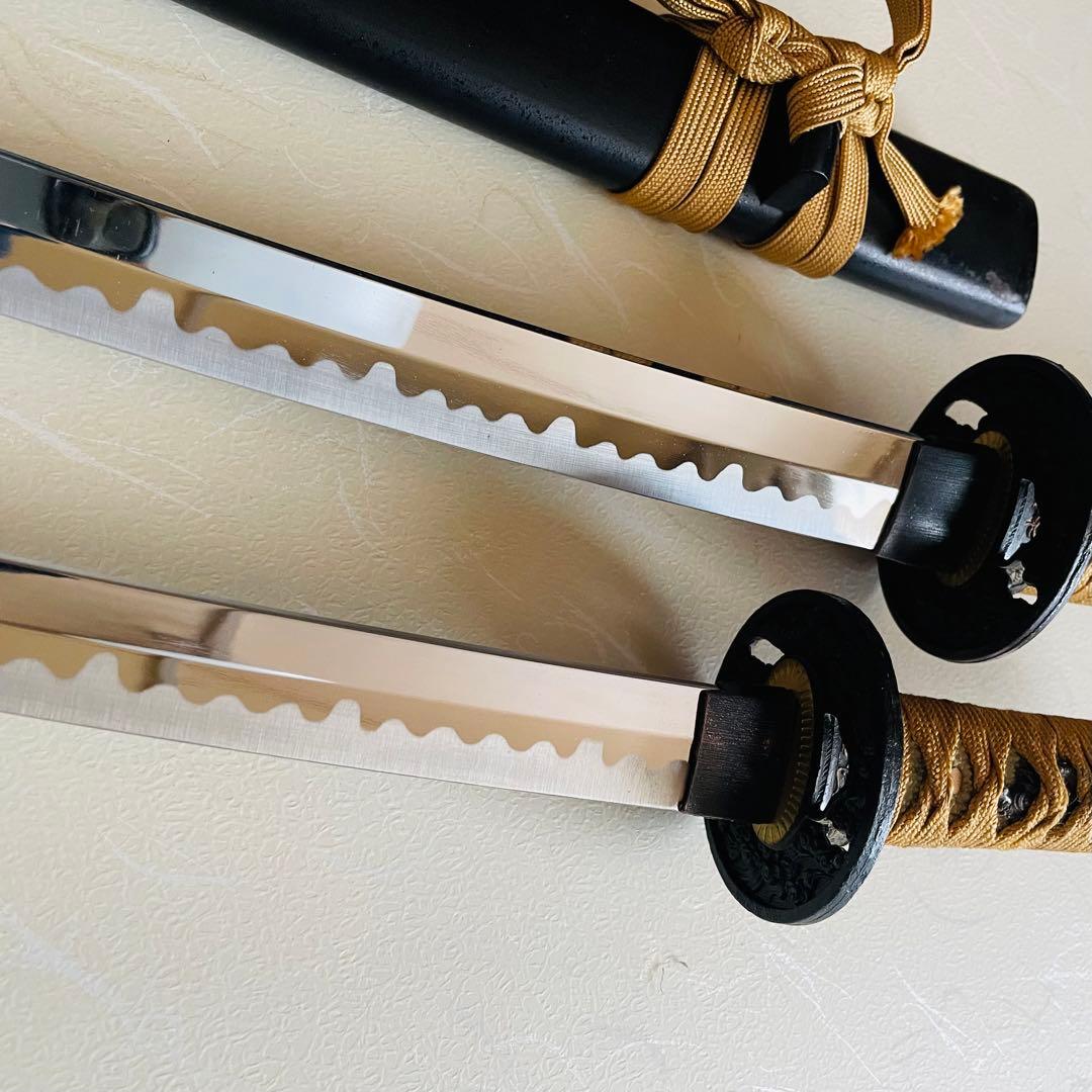 ま*さ様 模造刀 日本刀 武具 刀剣 のたれ刃紋 居合刀 2本セット 太刀 脇差