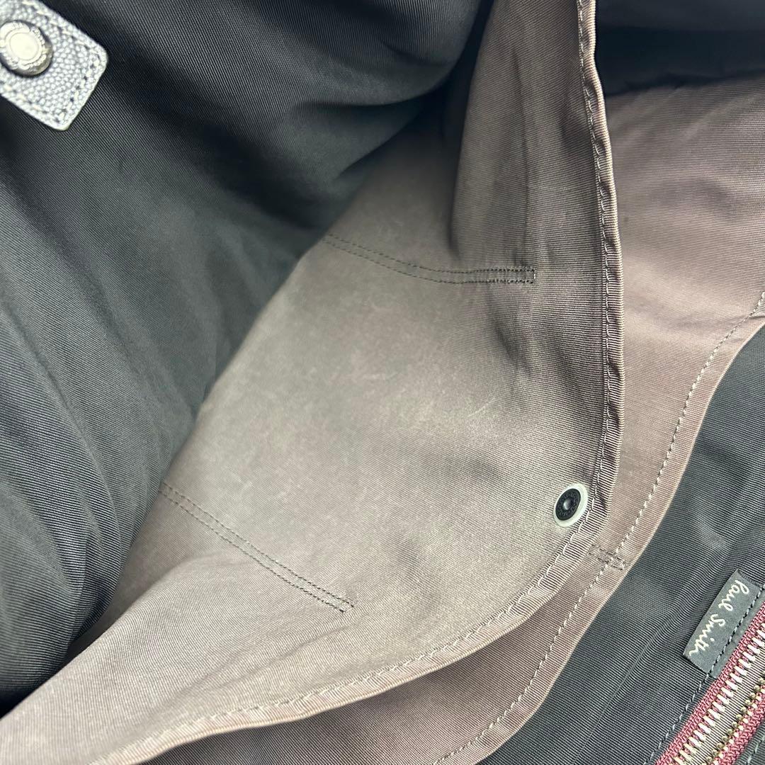 【美品】ポールスミス　ビジネスバッグ　オールレザー　2way 3層　ロゴ金具　黒