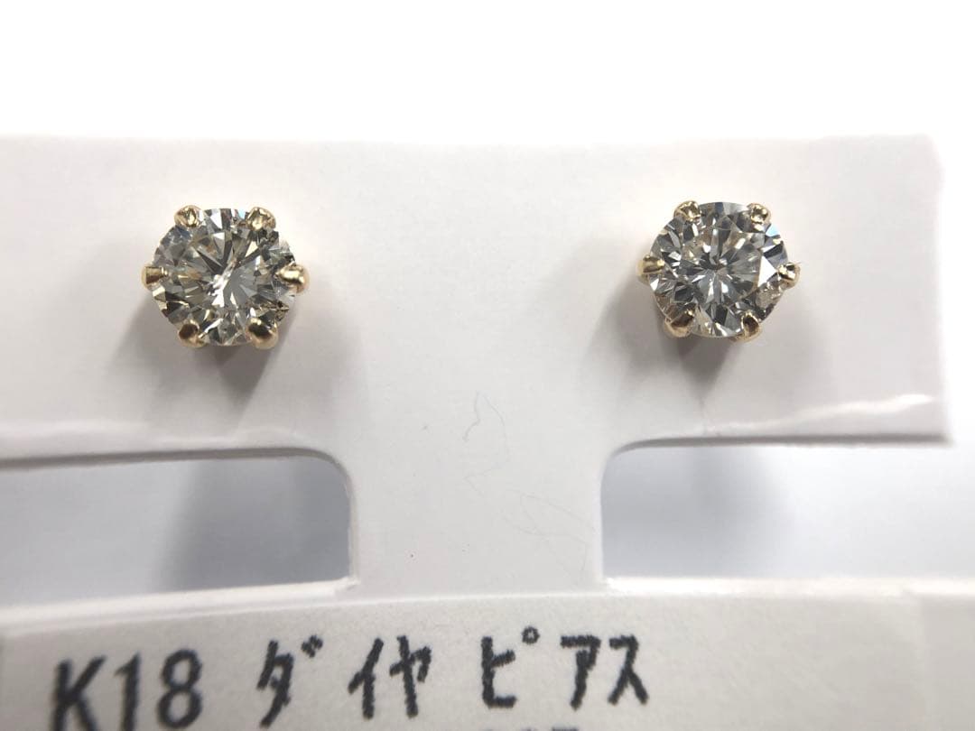 K18 0.634 ct K/L I-1 GOOD ピアス - メルカリ