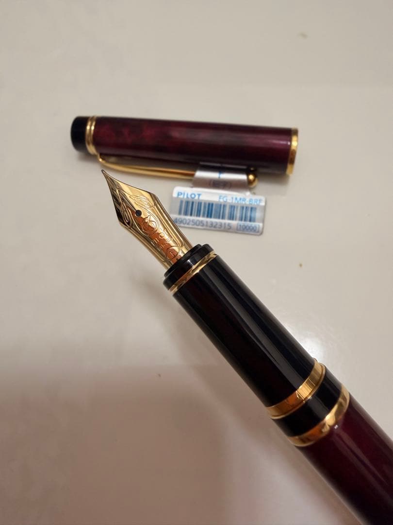 万年筆 パイロット グランセ ブラック×レッド マーブル FG新品 14K