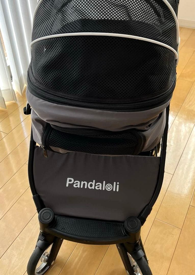 Pandaloli ブラック ペットカート メッシュ窓付き