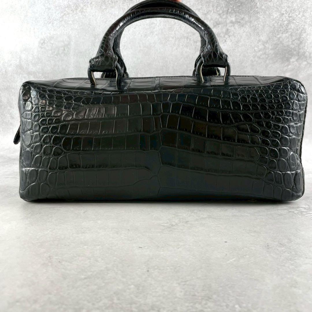 みずはらきこ様　ハンドバッグ　クロコ　型押し　トートバッグ　ブラック　レザー