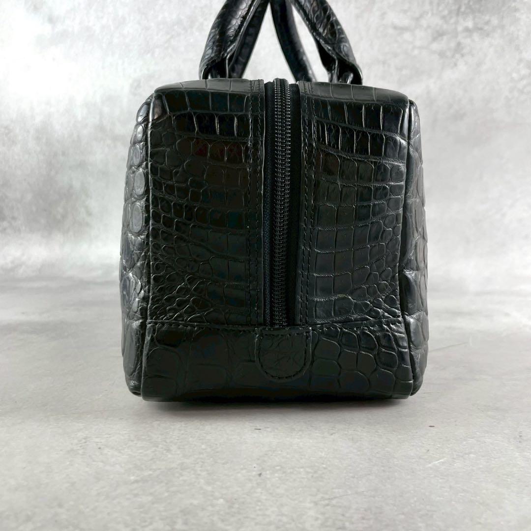 みずはらきこ様　ハンドバッグ　クロコ　型押し　トートバッグ　ブラック　レザー