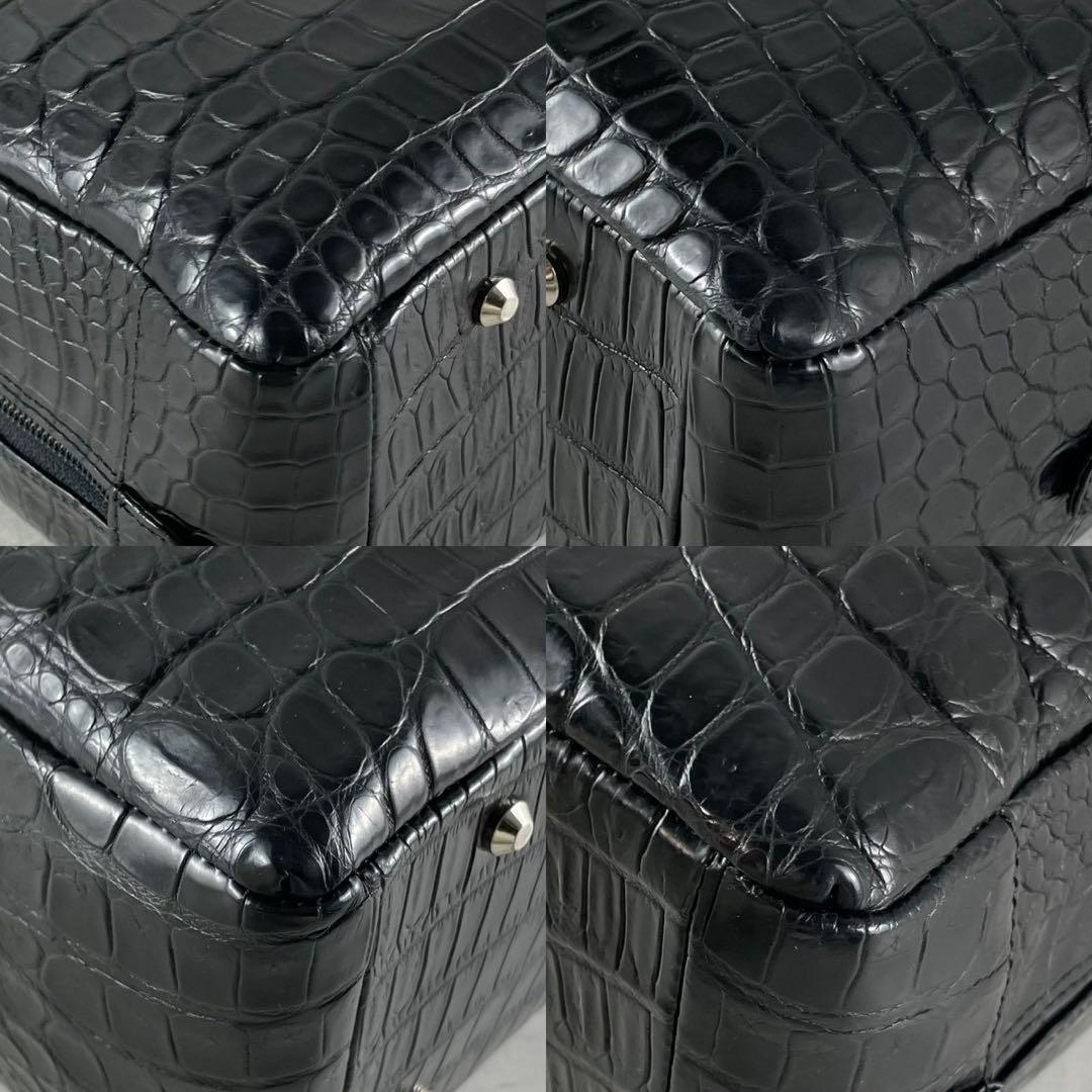 みずはらきこ様　ハンドバッグ　クロコ　型押し　トートバッグ　ブラック　レザー