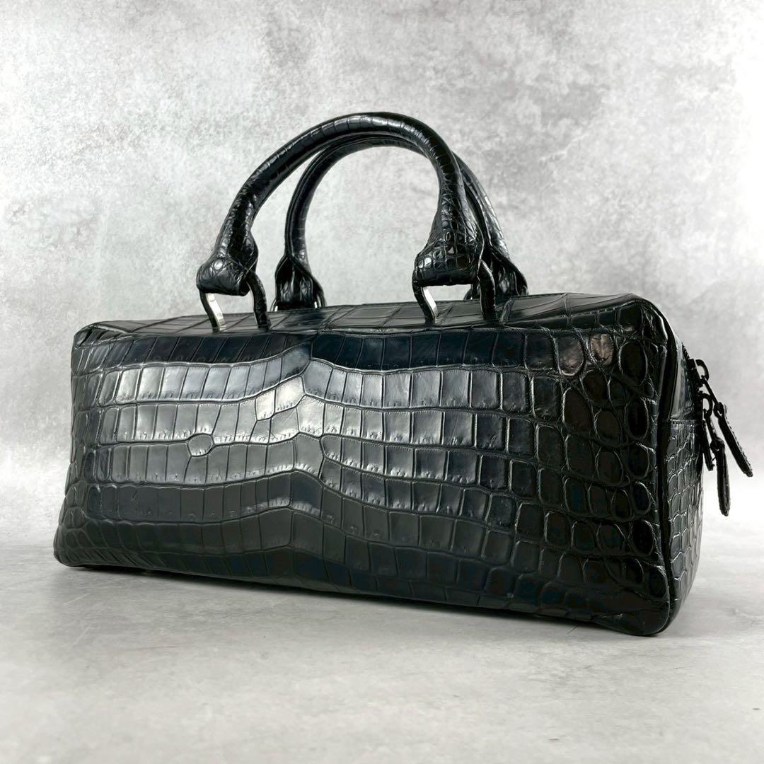 みずはらきこ様　ハンドバッグ　クロコ　型押し　トートバッグ　ブラック　レザー