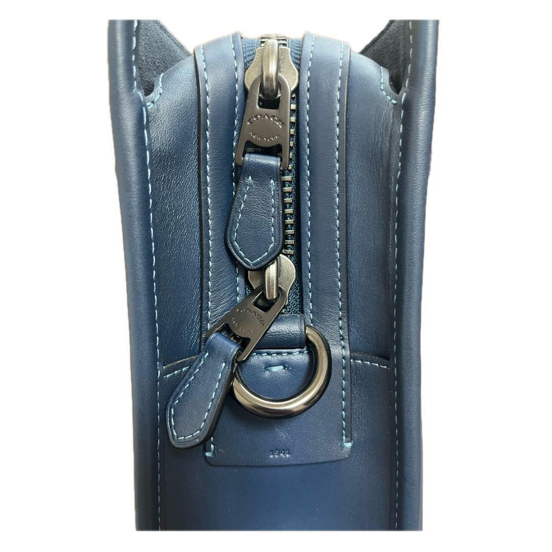 COACH バッグ ネイビー ストラップ有 グラブタンレザー 本革 ビジネス