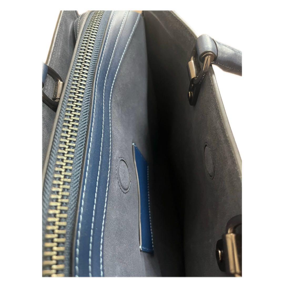 COACH バッグ ネイビー ストラップ有 グラブタンレザー 本革 ビジネス