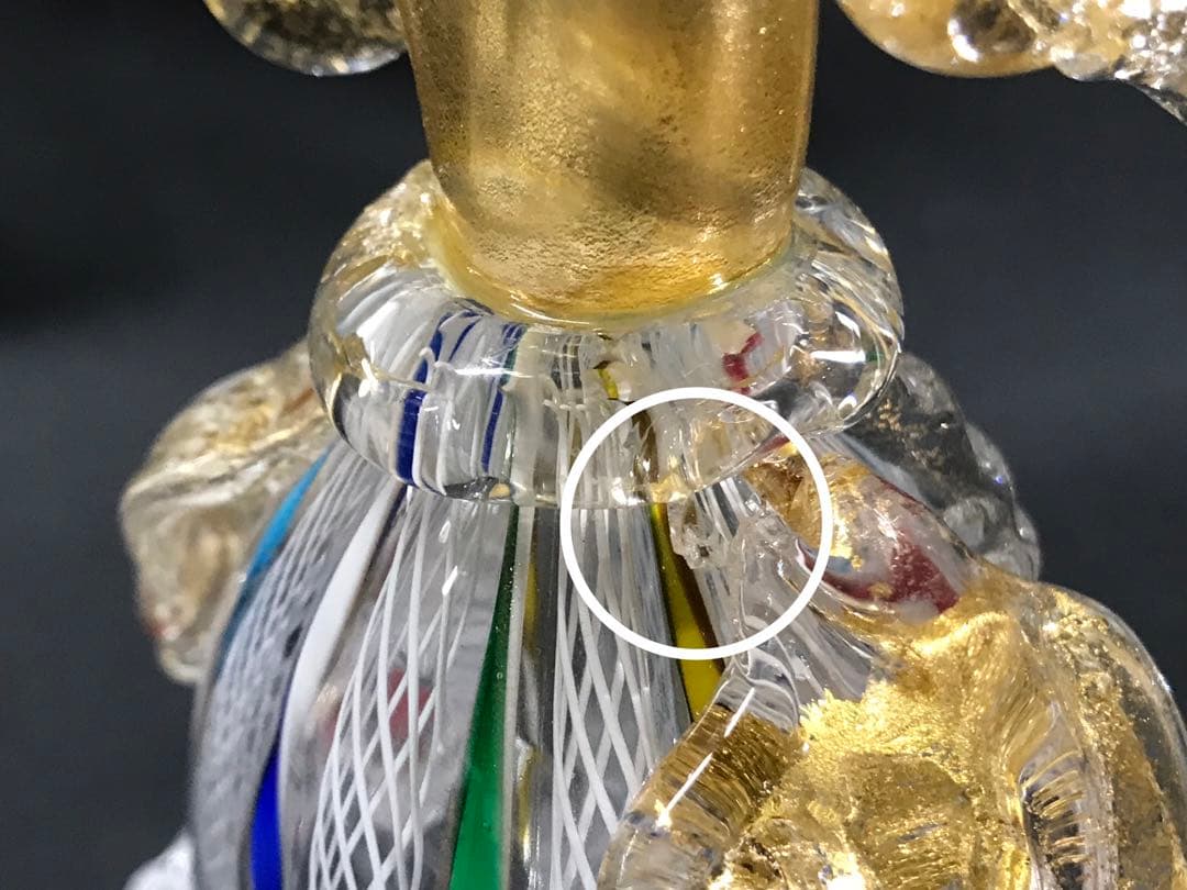 現状品】ムラーノガラス ? ベネチアンガラス ? 置物 カサノバ 恋人