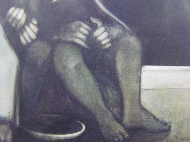 二宮秀夫、生きる（I）、希少な画集より、新品高級額・額装付