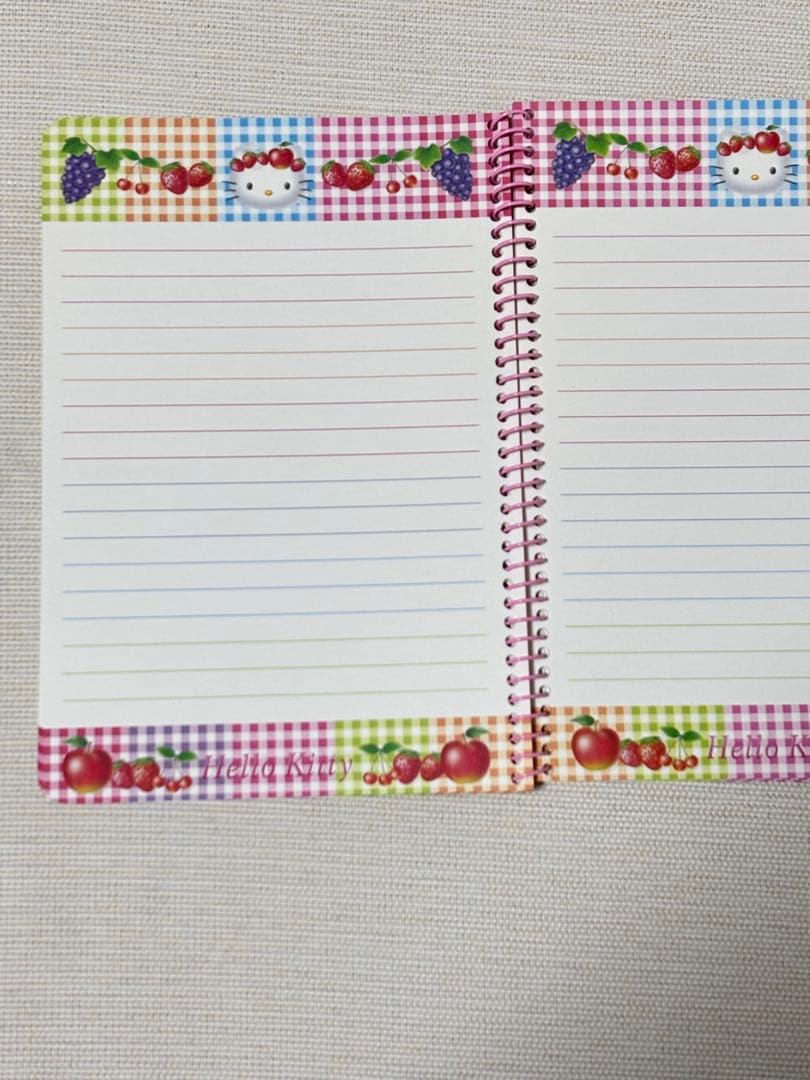 希少 ハローキティ✨フルーツ柄 ノート メモ帳 布巾 4点セット新品未使用