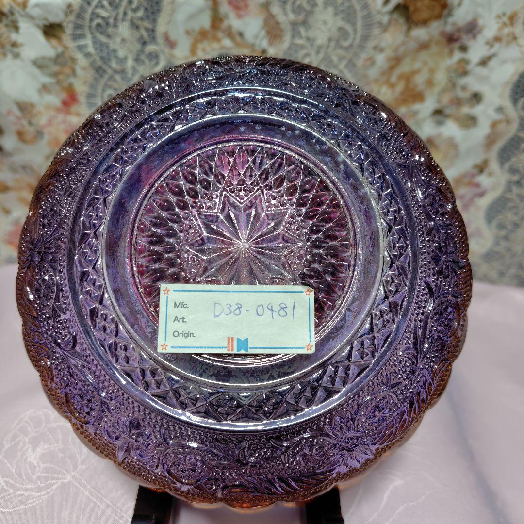 アンティー調/ 女性の肖像画が描かれたガラス製飾り皿