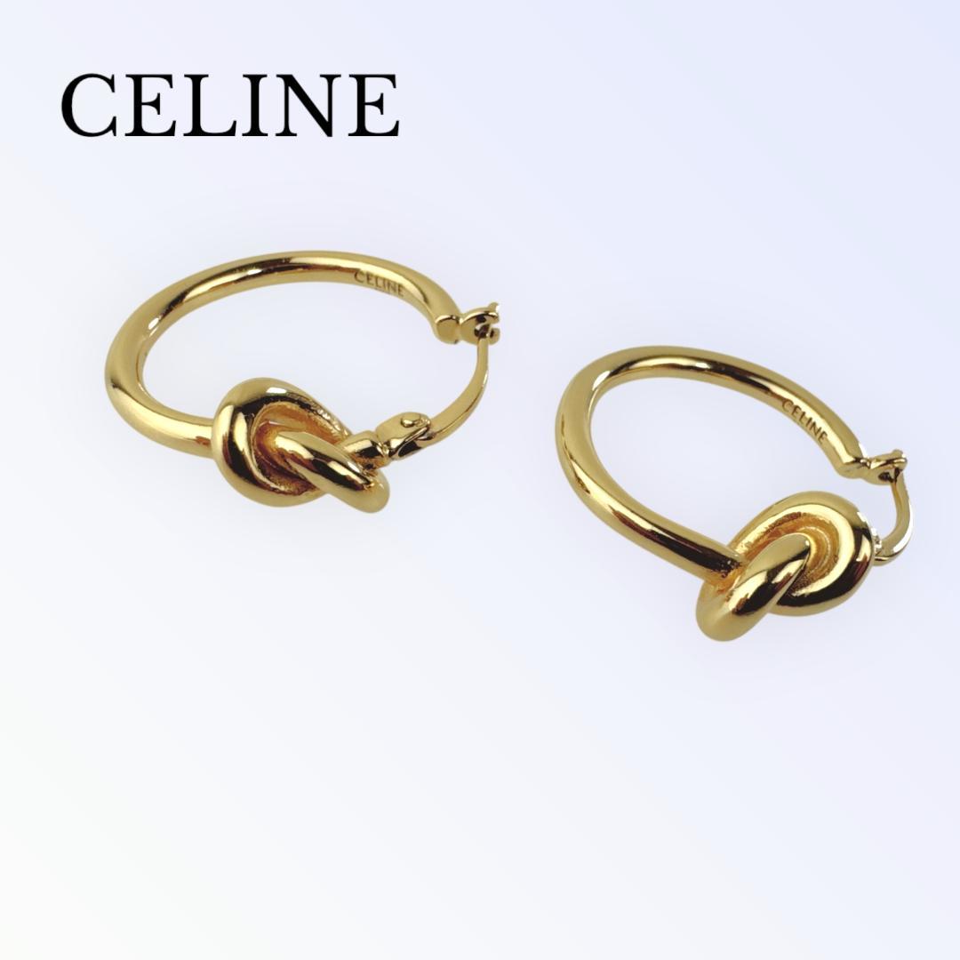 セリーヌ CELINE ピアス ノット スモール フープ ゴールド