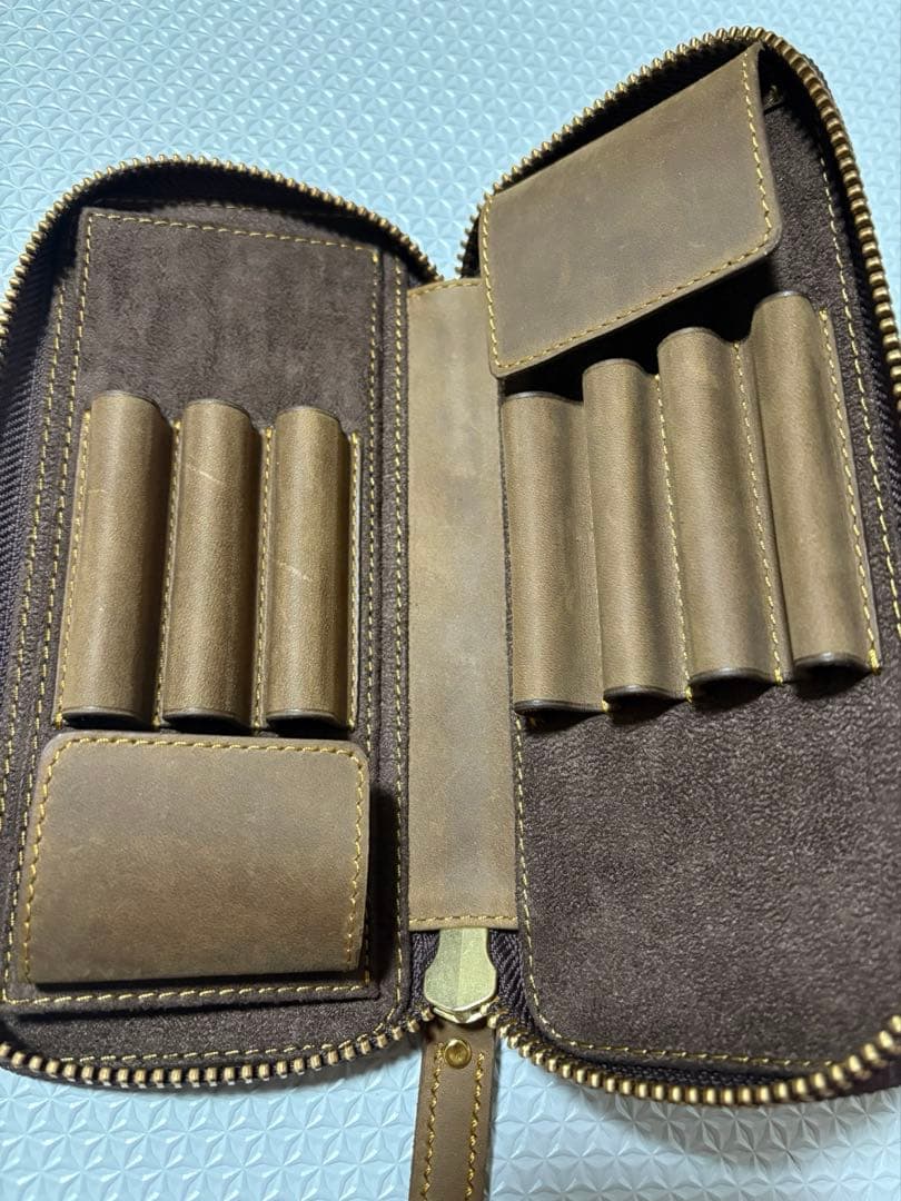 バハギア　廣瀬鐵筆堂コラボ　ペンケース　オリーブブラウン