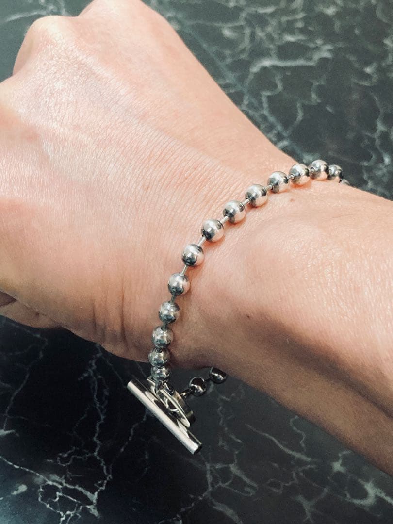 [2-B] GUCCI / 925 / 19cm トグル ボールチェーンブレス