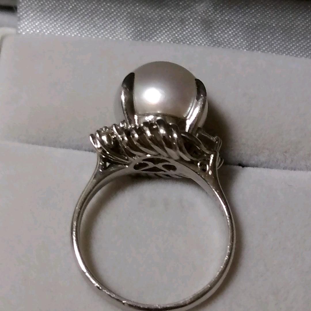 真珠　指輪　プラチナ　リング