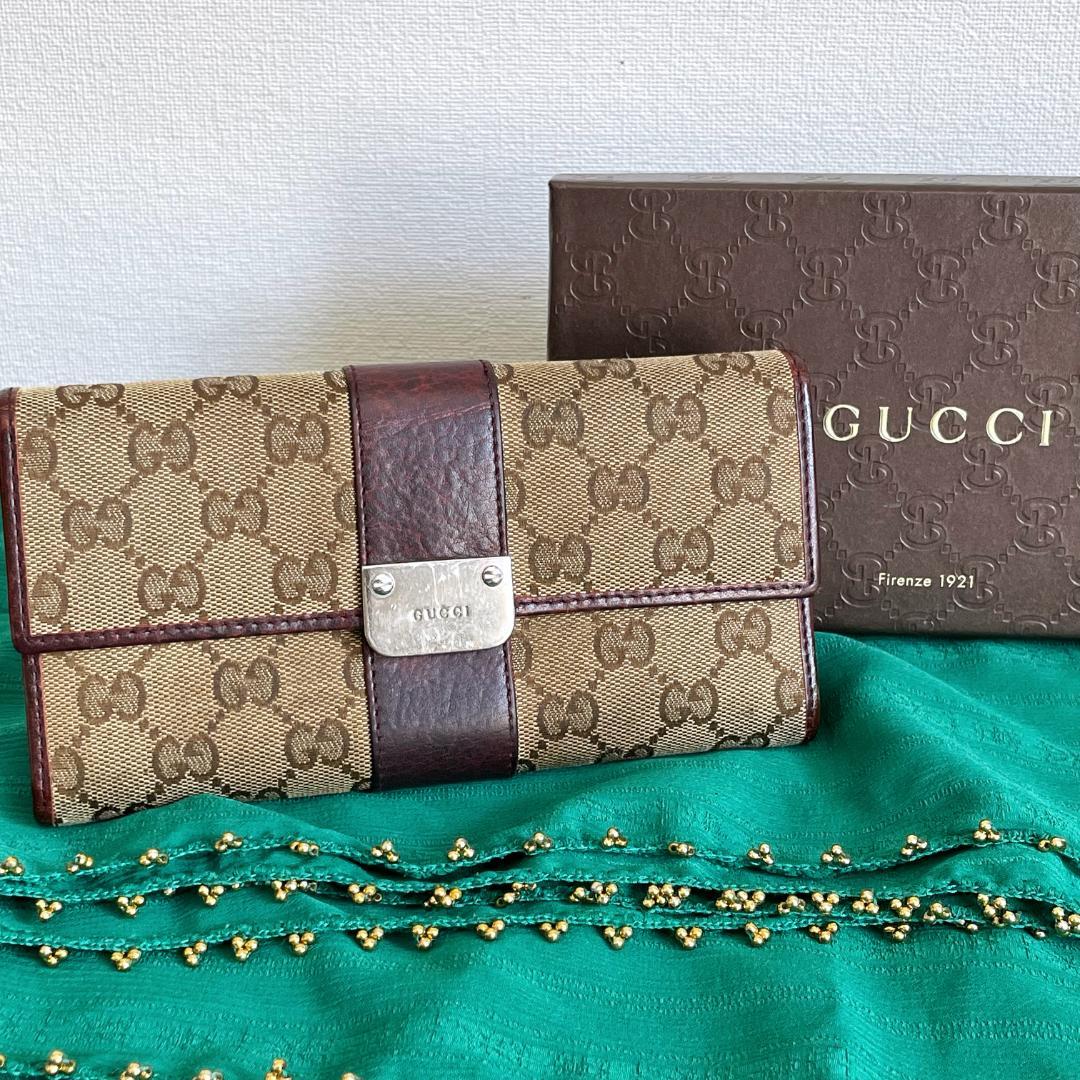 GUCCI 長財布 GGキャンバス 正規品 美中古 GUCCI グッチ GGキャンバス