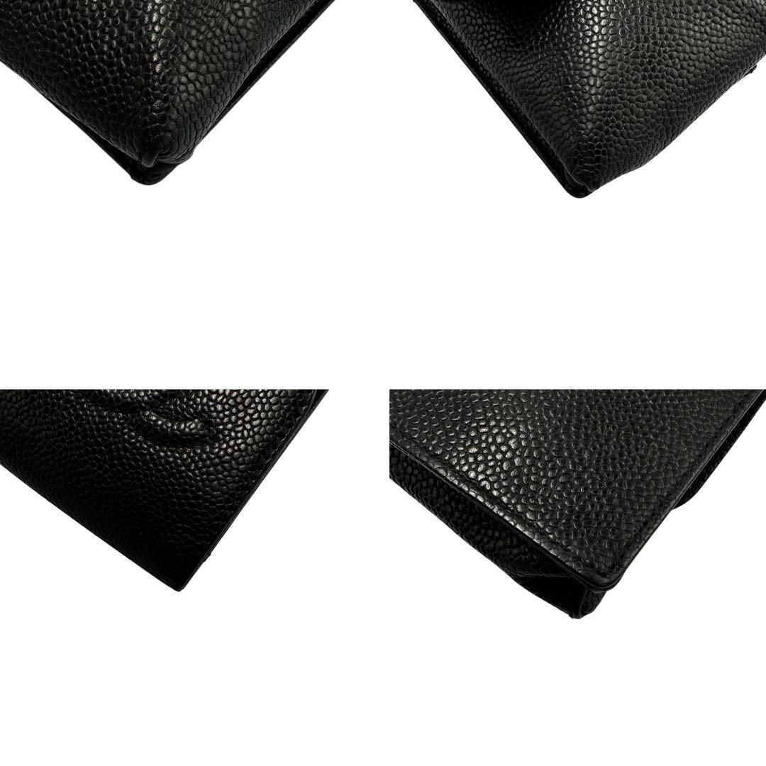 【極美品】箱付き シャネル シガレットケース タバコケース キャビアスキン 黒