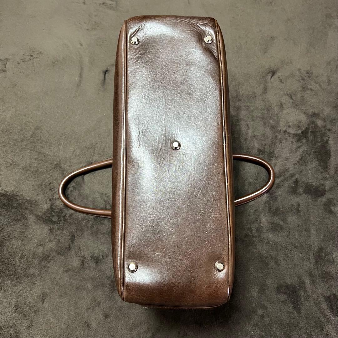 万双　双鞣和地　ダブルブリーフケース　ダークブラウン