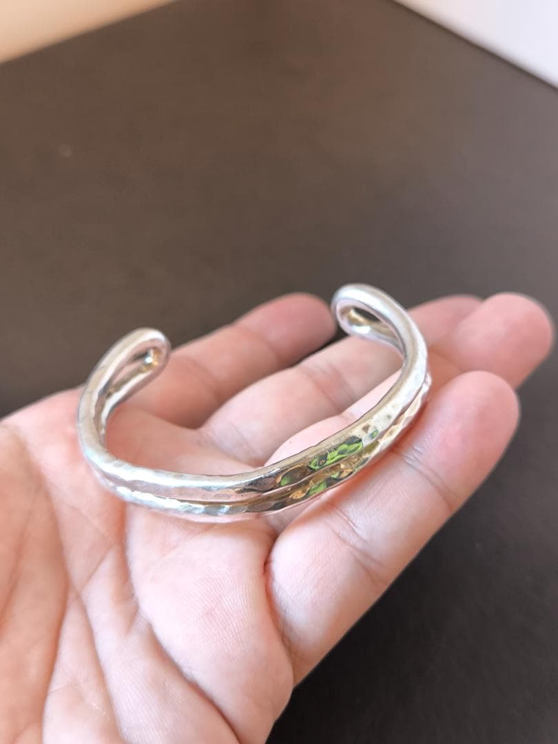 市松 シルバーバングル ダブルスタイル